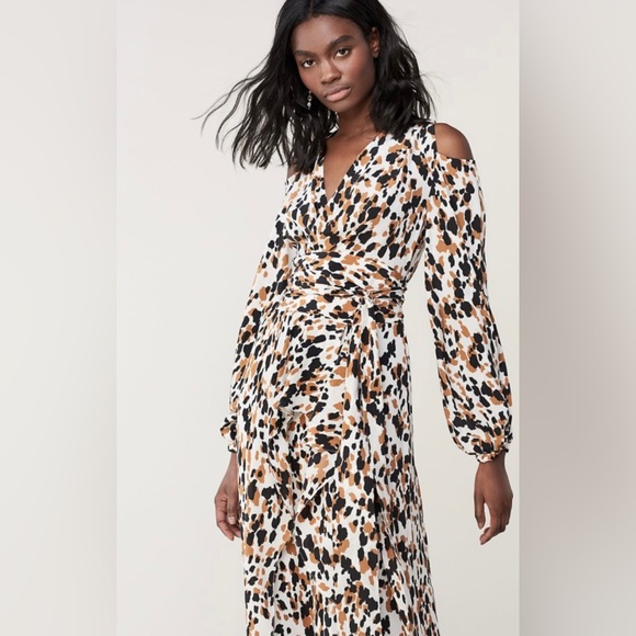 Diane Von Furstenberg Long Sleeve Silk Dress - Picture 2 of 12
